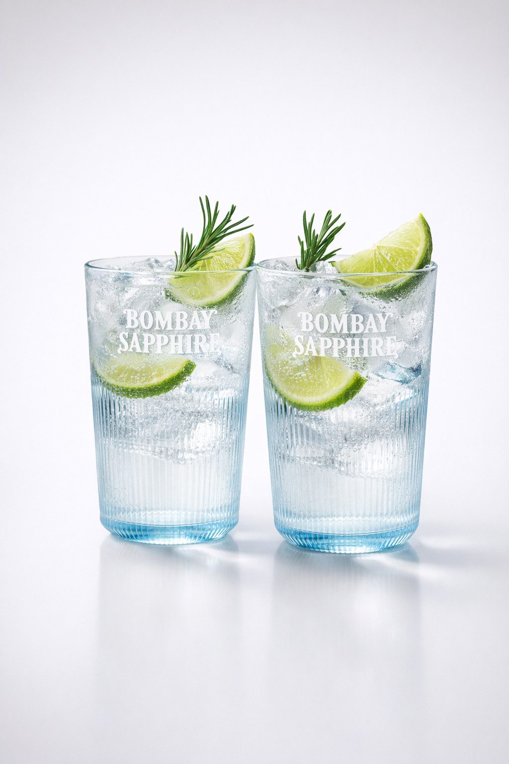 Bombay Sapphire Gläser-Set Bombay Sapphire Gin Gläser Set – 2× Blaue Longdrink Gläser mit Relief