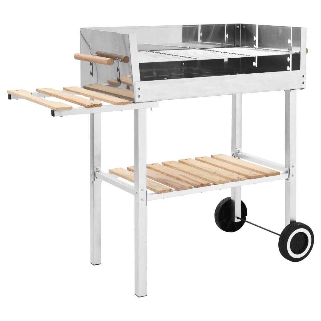vidaXL Holzkohlegrill »XXL Holzkohlegrill Grillwagen mit 2 Regalen