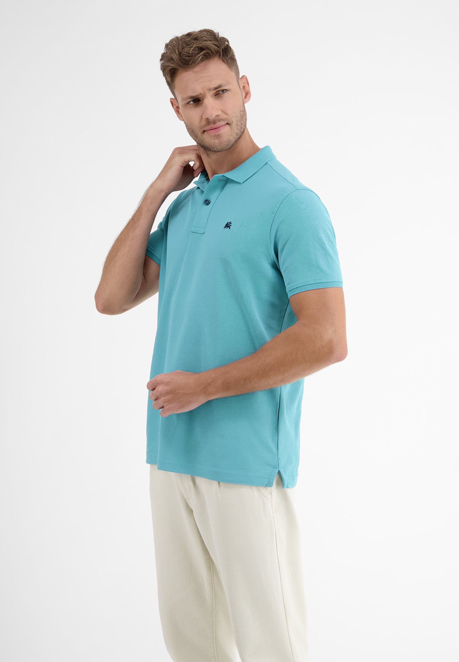 in *Cool Poloshirt LERROS Piquéqualität Klassischer LERROS & SKY Polostyle Dry* BLUE