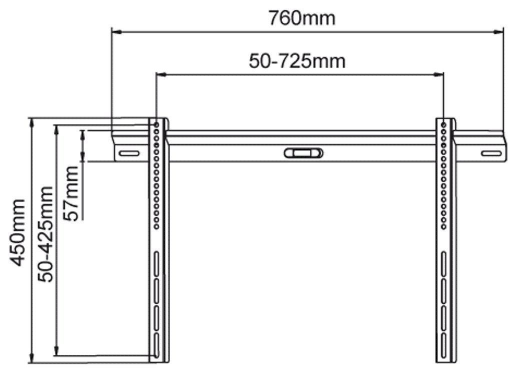 LCD Display Pro TV-Wandhalterung, M DMP PLB (bis 50,00 DMP Wandhalterung 30-50" - 114 Zoll, 58kg, max Mount (76,2-127,0cm) Größe starr)