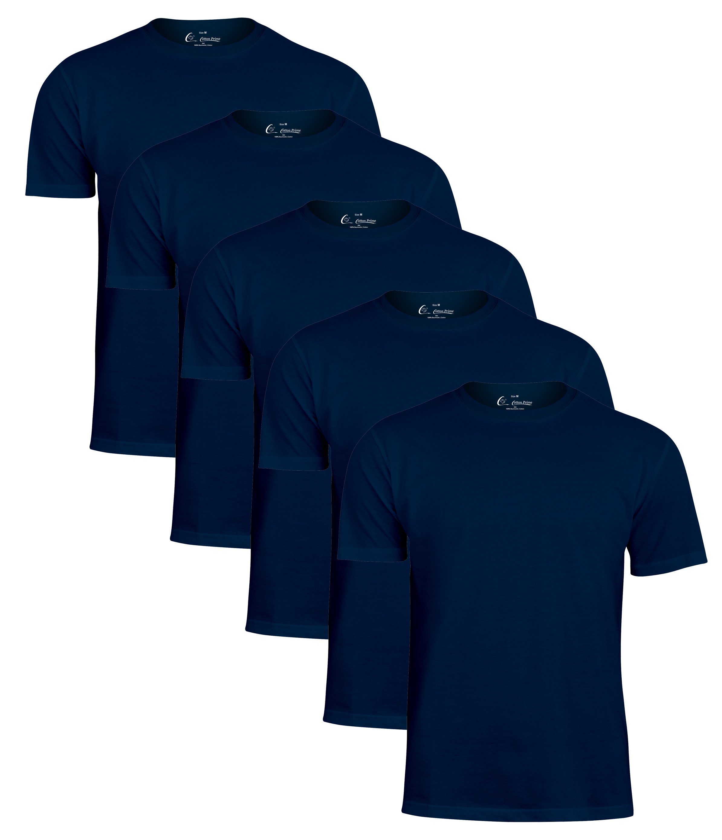 Cotton Dunkelblau T-Shirt Tee Prime® - O-Neck