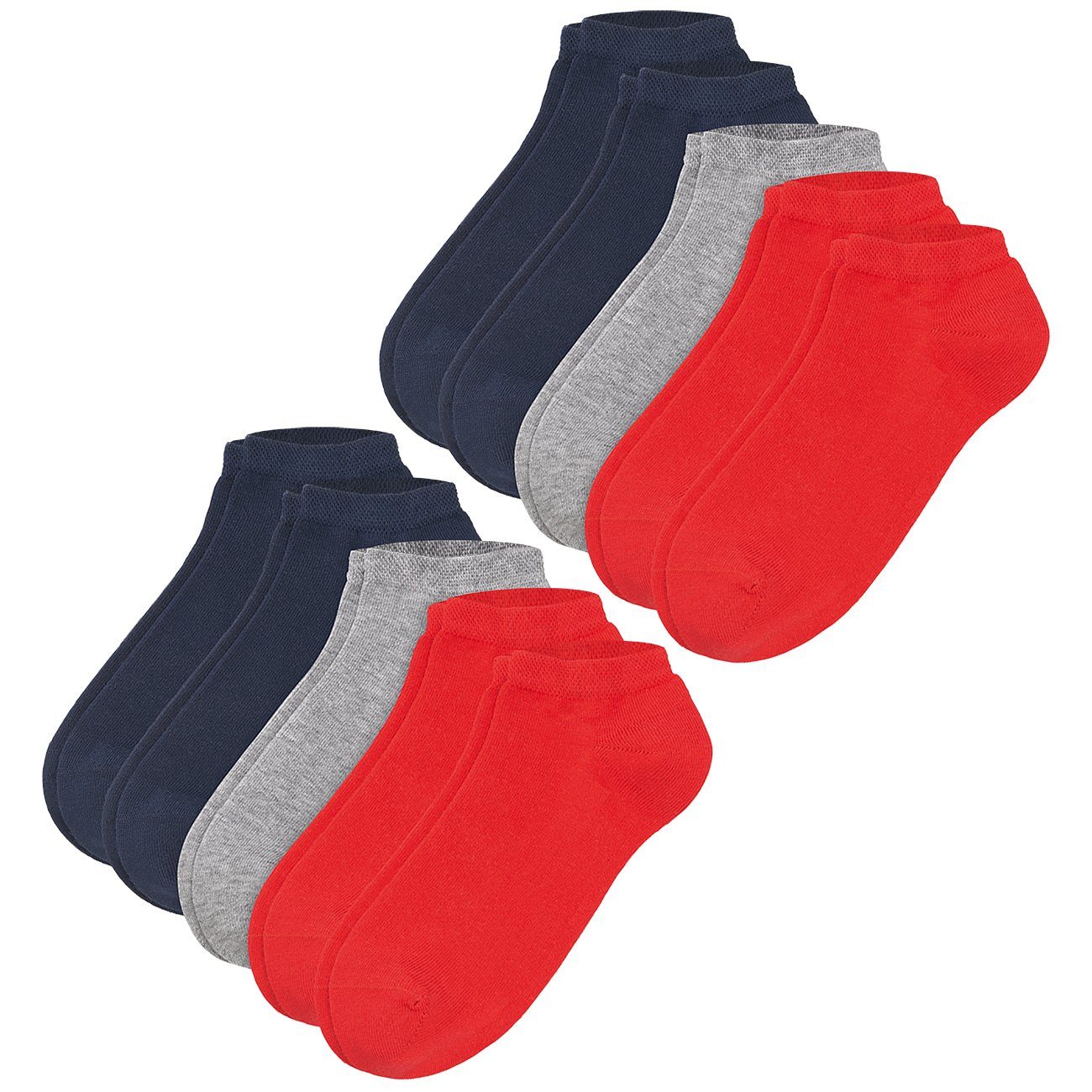 Multipack (3500) 20er Pack 10er Sneaker (10-Paar) Camano im 15er Unisex 10er Baumwollmix Red True Sneakersocken Red aus