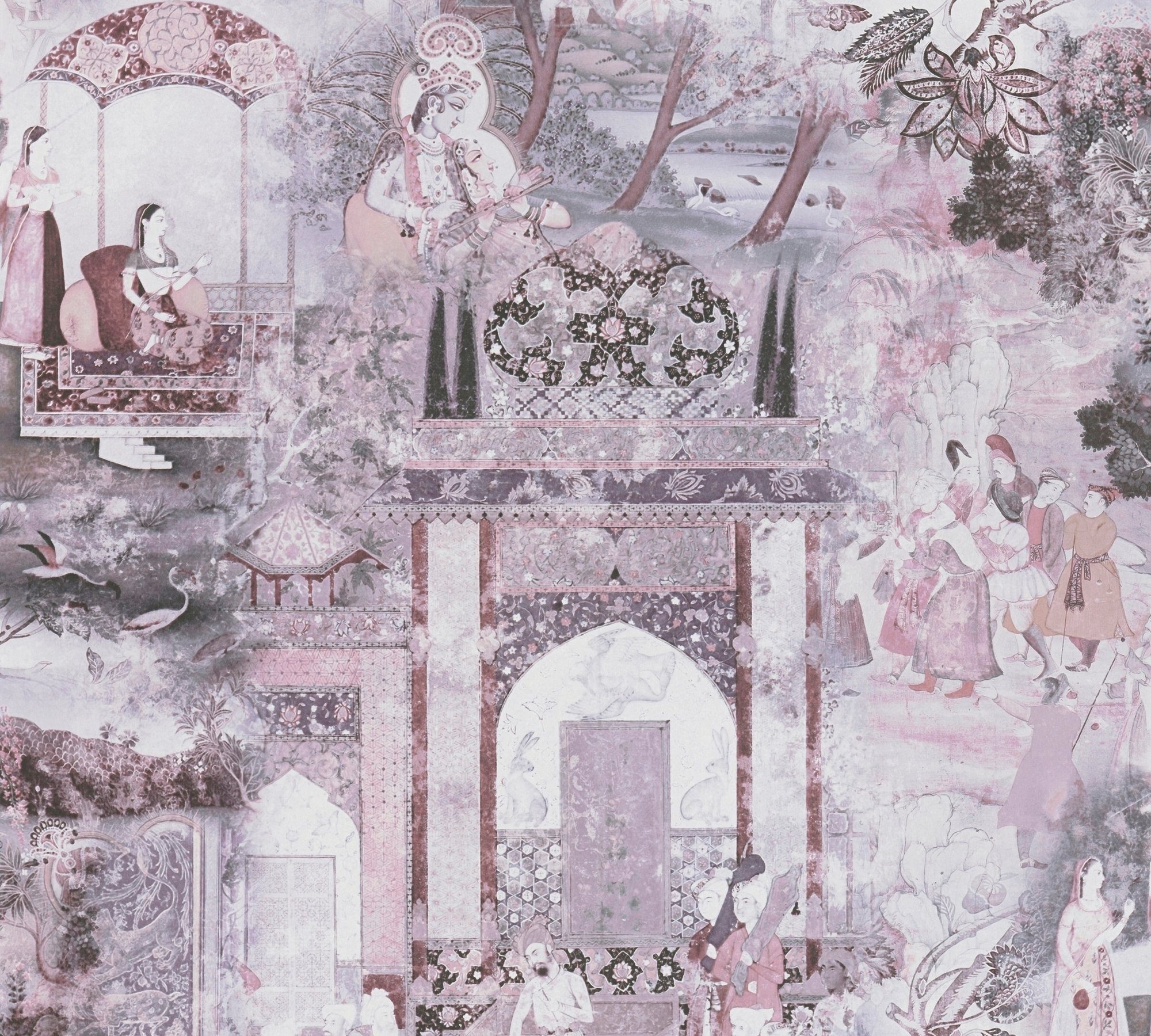 Vliestapete A.S. Vintage Flowery, Dream rosa-lila Ethnomuster, Création glatt, Tapete Orientalisch