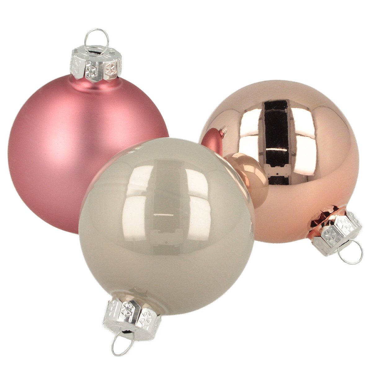 Florists Products Weihnachtsbaumkugel Glas-Weihnachtskugeln edle Baumdeko festliche, 24 Stück
