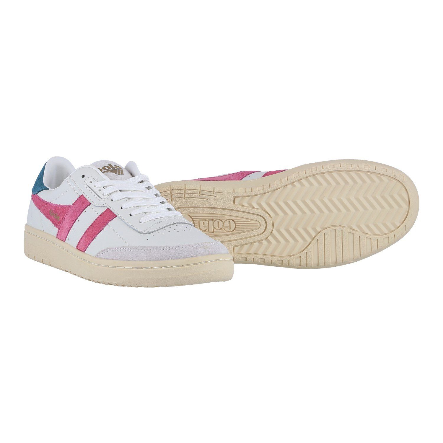 Gola Falcon Leder weiss/pink/dunkelblau Damen Sneaker günstig online kaufen