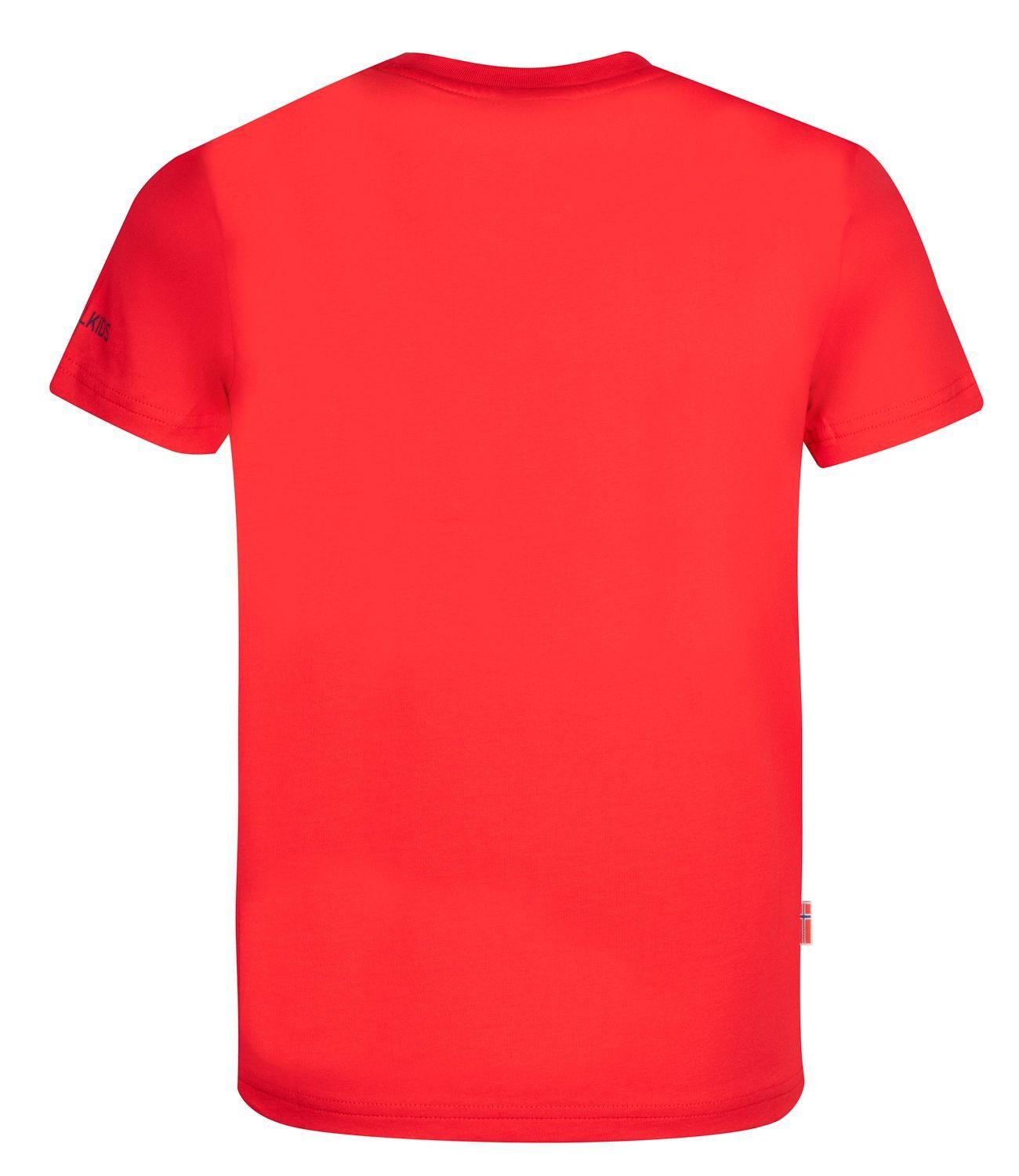 T-Shirt Bio-Baumwolle aus Hellrot/Mystikblau 100% Kroksand TROLLKIDS