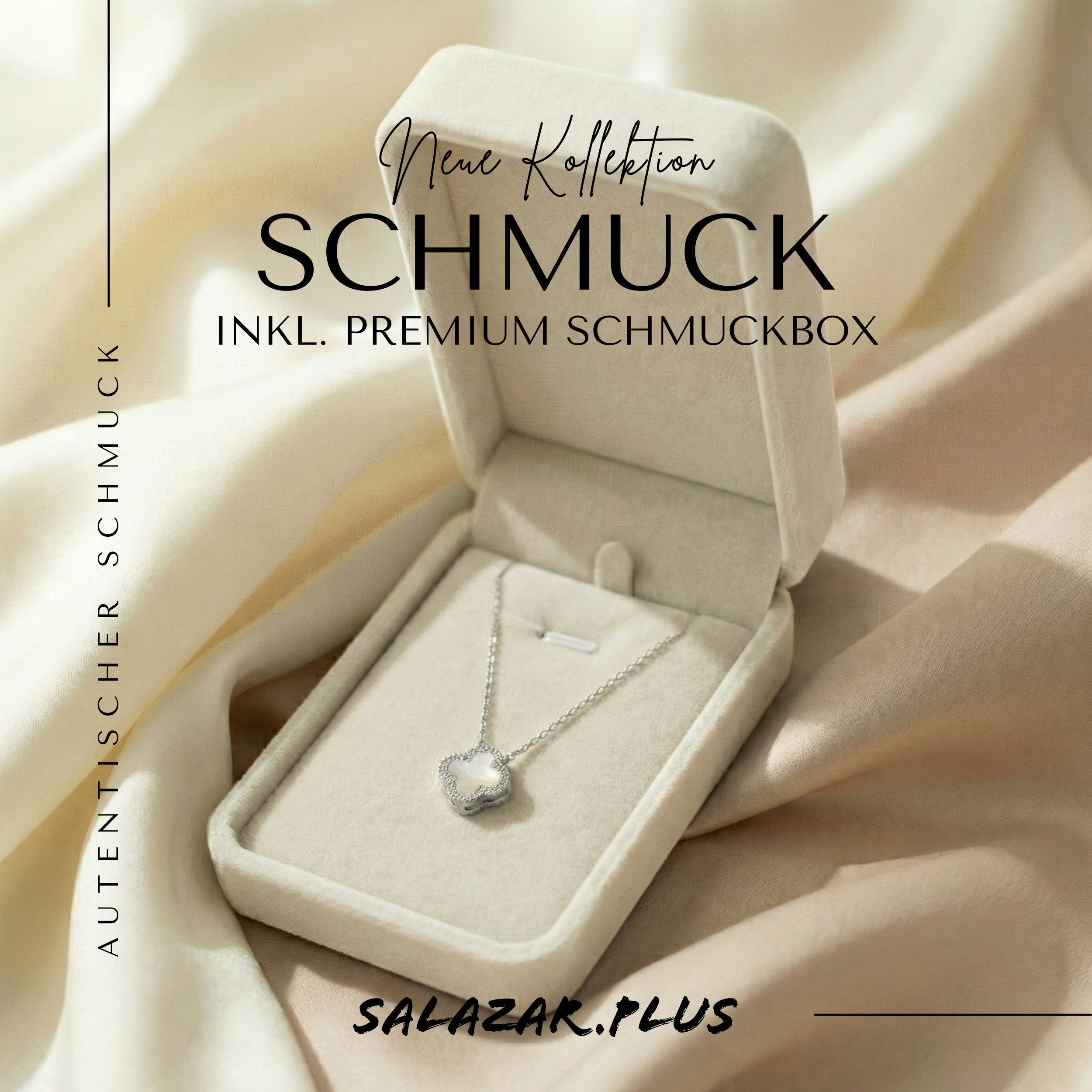 salazar.plus Kette mit Anhänger 925 Silberkette vergoldet vierblatt Kleeblatt mit Perlmutt Zirkonia, 925 Silberkette mit Kleeblatt, Perlmutt & Zirkonia – vergoldet
