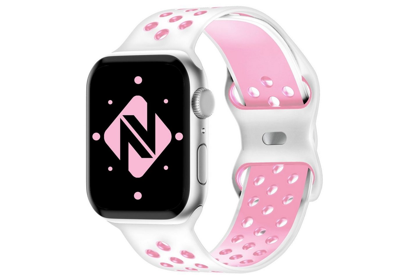Nalia Smartwatch-Armband Apple Watch 49mm/46/45/44/42(Serie 1-3), Airflow Silikon Ersatzband / für Fitness Uhr / Atmungsaktive Löcher