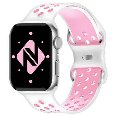 Nalia Smartwatch-Armband Apple Watch 38mm/40mm/41mm, Airflow Silikon Ersatzband / für Fitness Uhr / Atmungsaktive Löcher