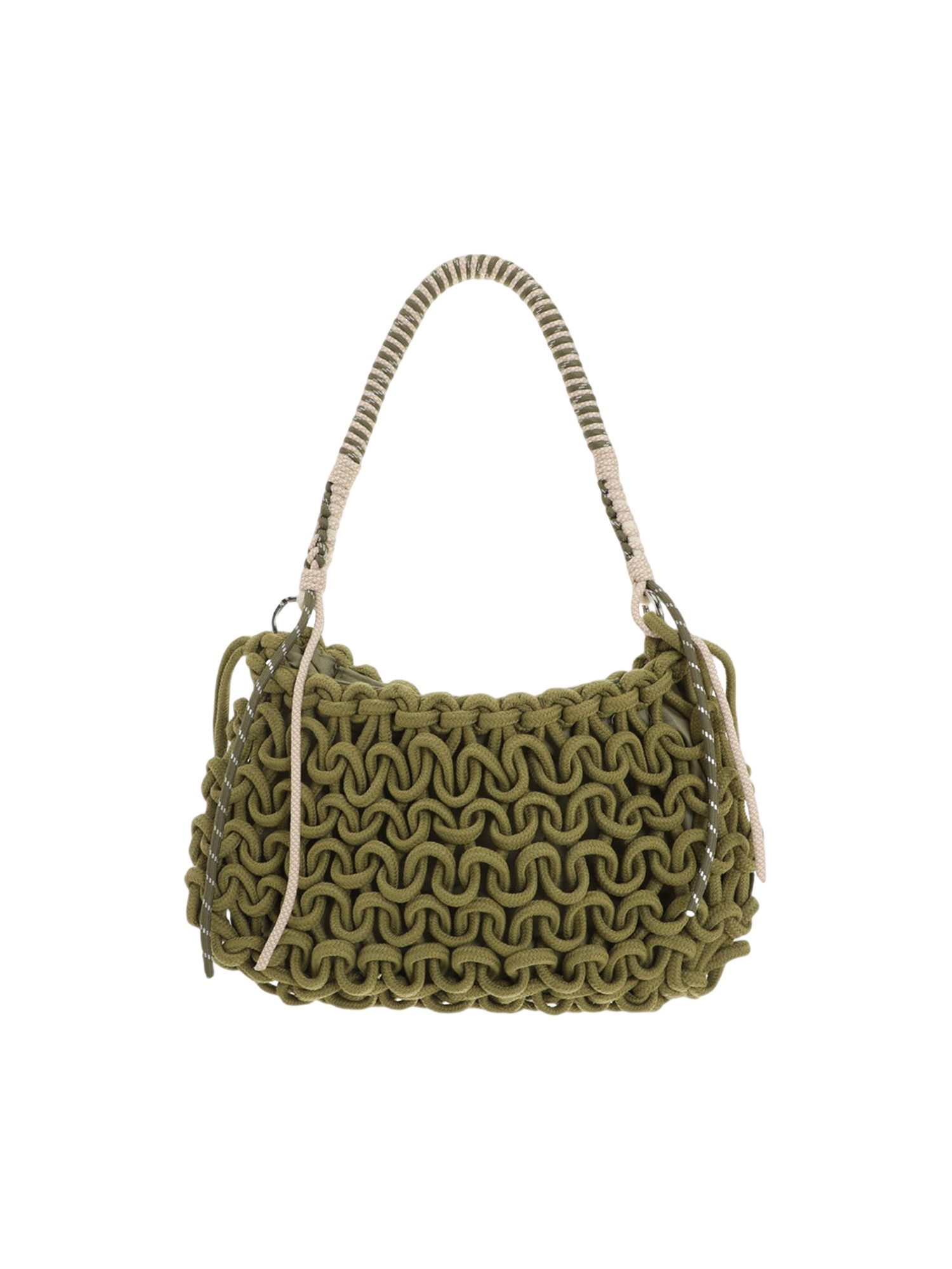 BRISE TASCHE Schultertasche Brise Damen Schultertasche aus Textil – Seiltasche im Flechtdesign, Geflochten Leicht Sommerlich