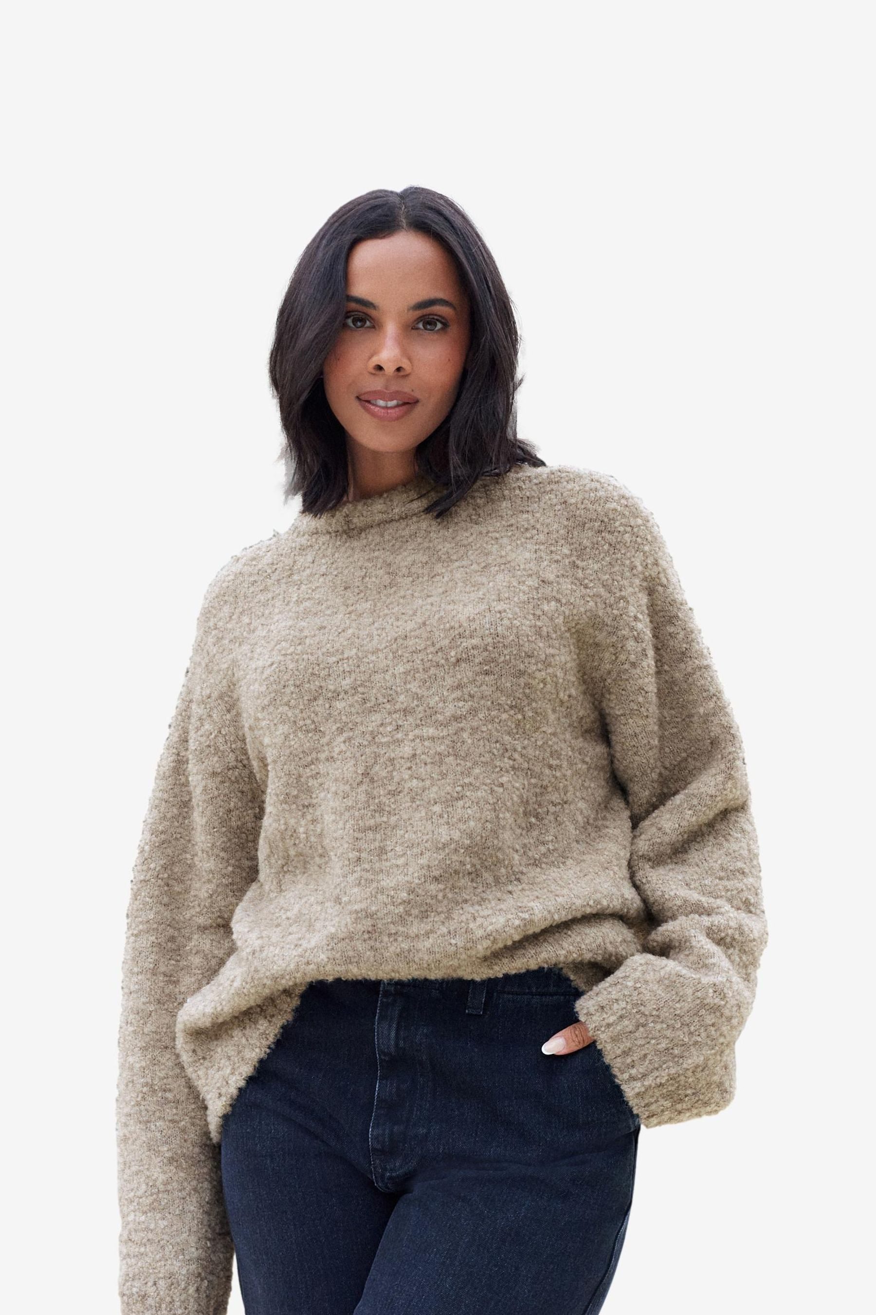 Next Strickjacke Strickpullover in Bouclé mit günstig online kaufen