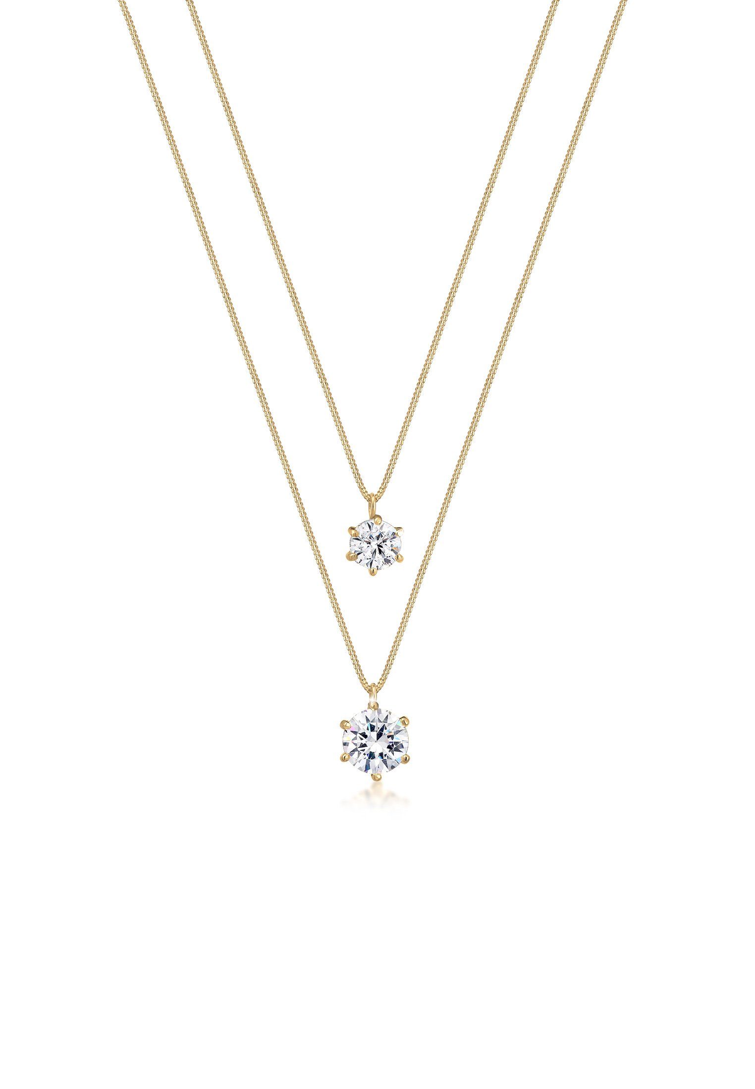 Elli Gliederkette Layer Kristalle rund 925 günstig online kaufen
