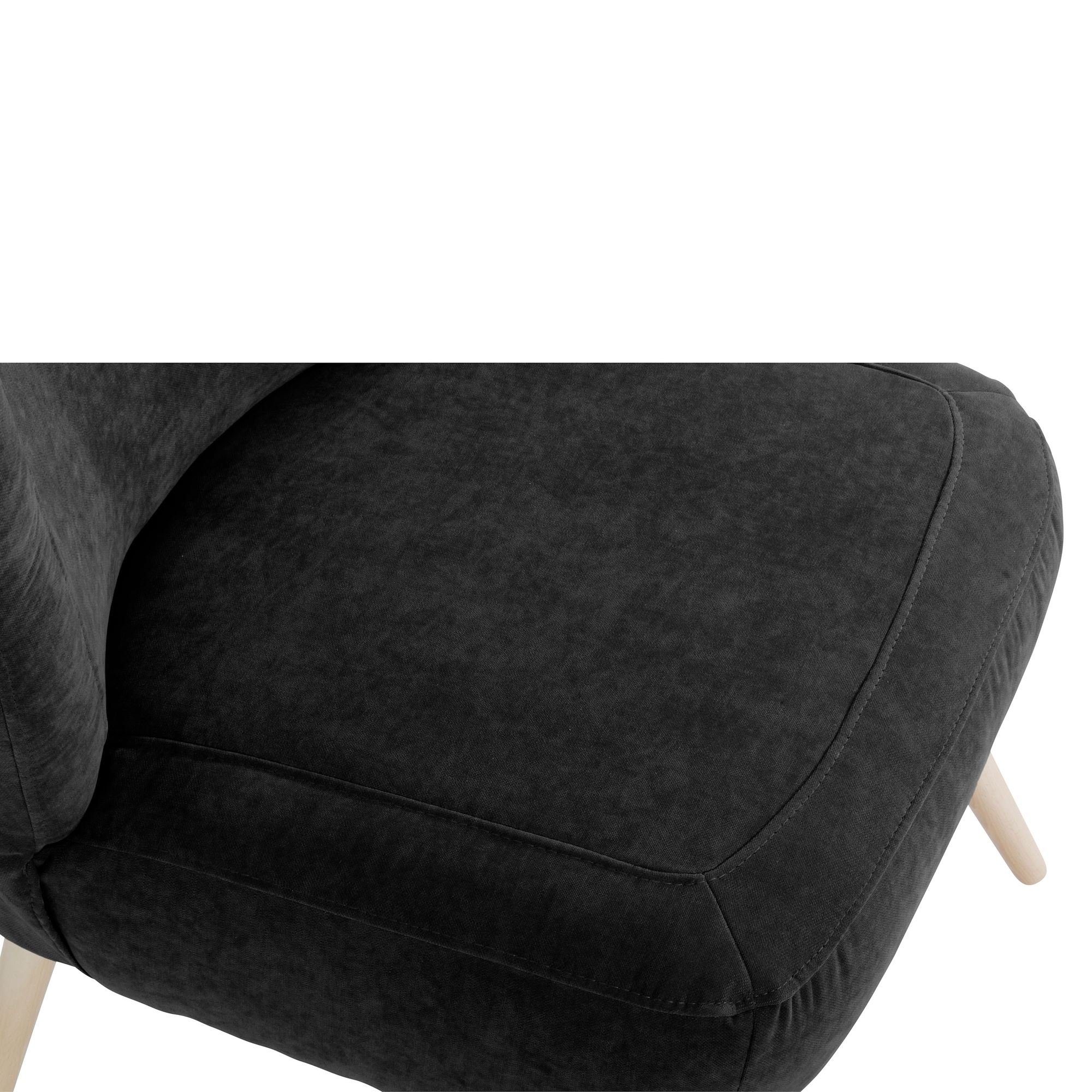 22646 Sitz hochwertig Veloursstoff / Buche schwarz Sessel Kostenlosem Kessel Versand, verarbeitet,bequemer (Sparpreis 58 Kathy Sessel inkl. aufm 1-St), natur Bezug