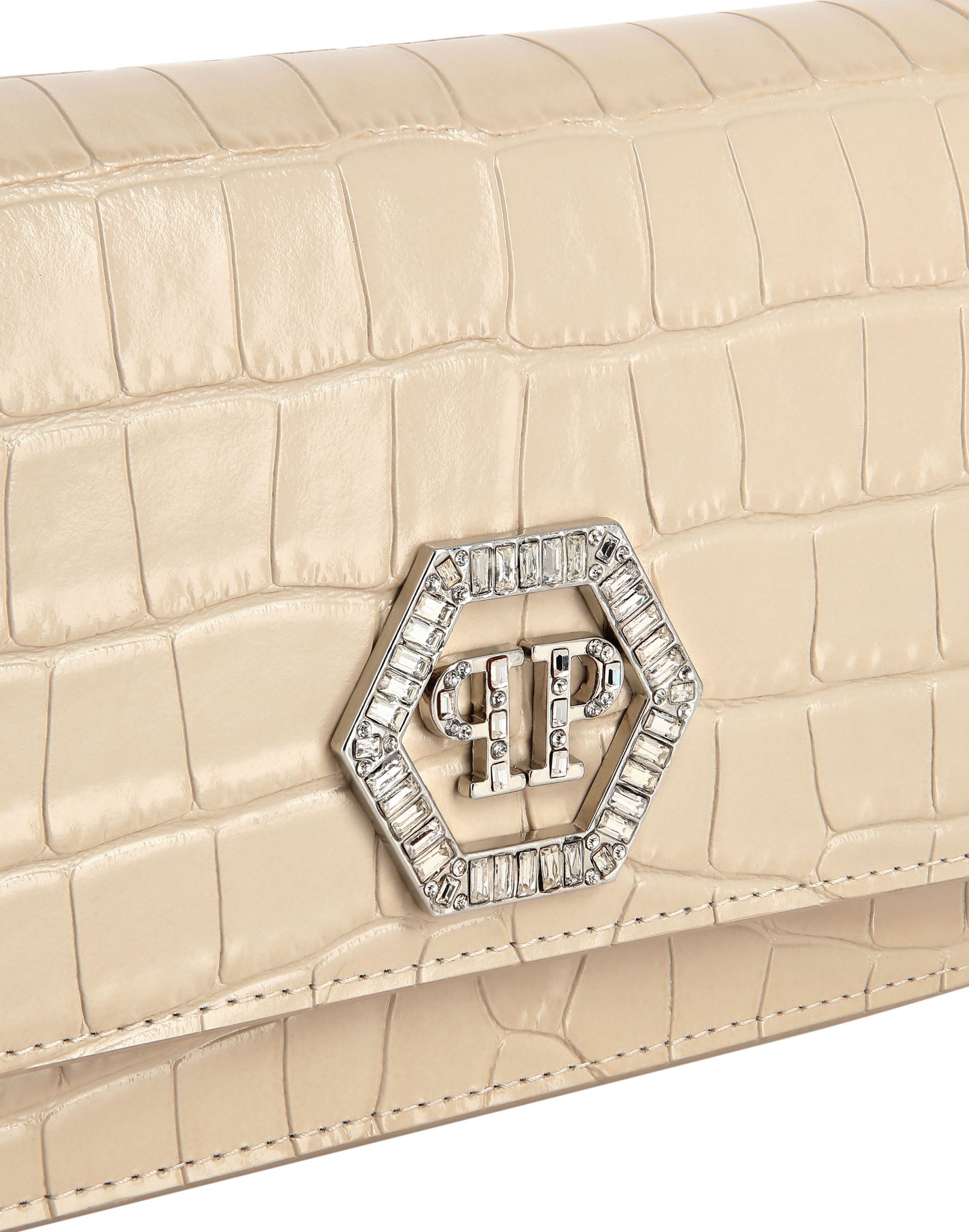 PHILIPP PLEIN Clutch Hexagon Crocco Print