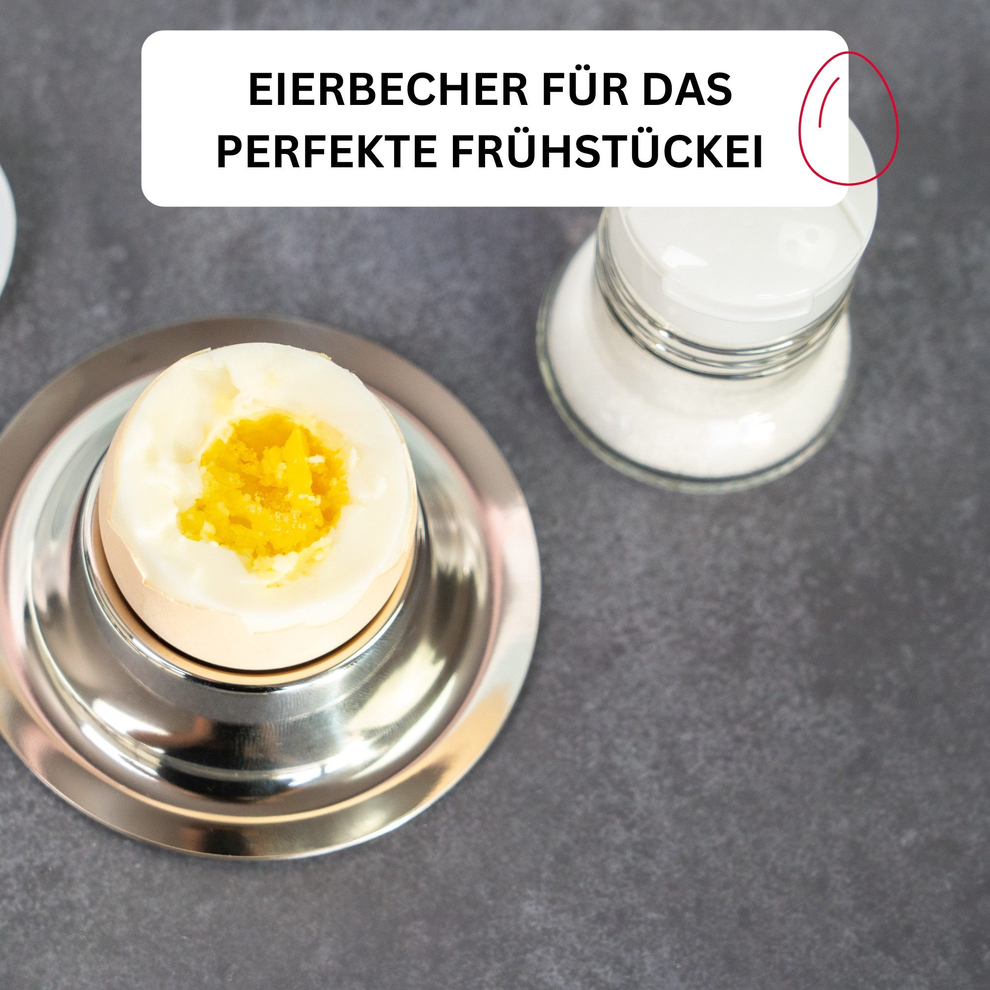 WESTMARK Eierbecher 4 Stk., rund, stapelbar, ø 8,5 cm, Silber