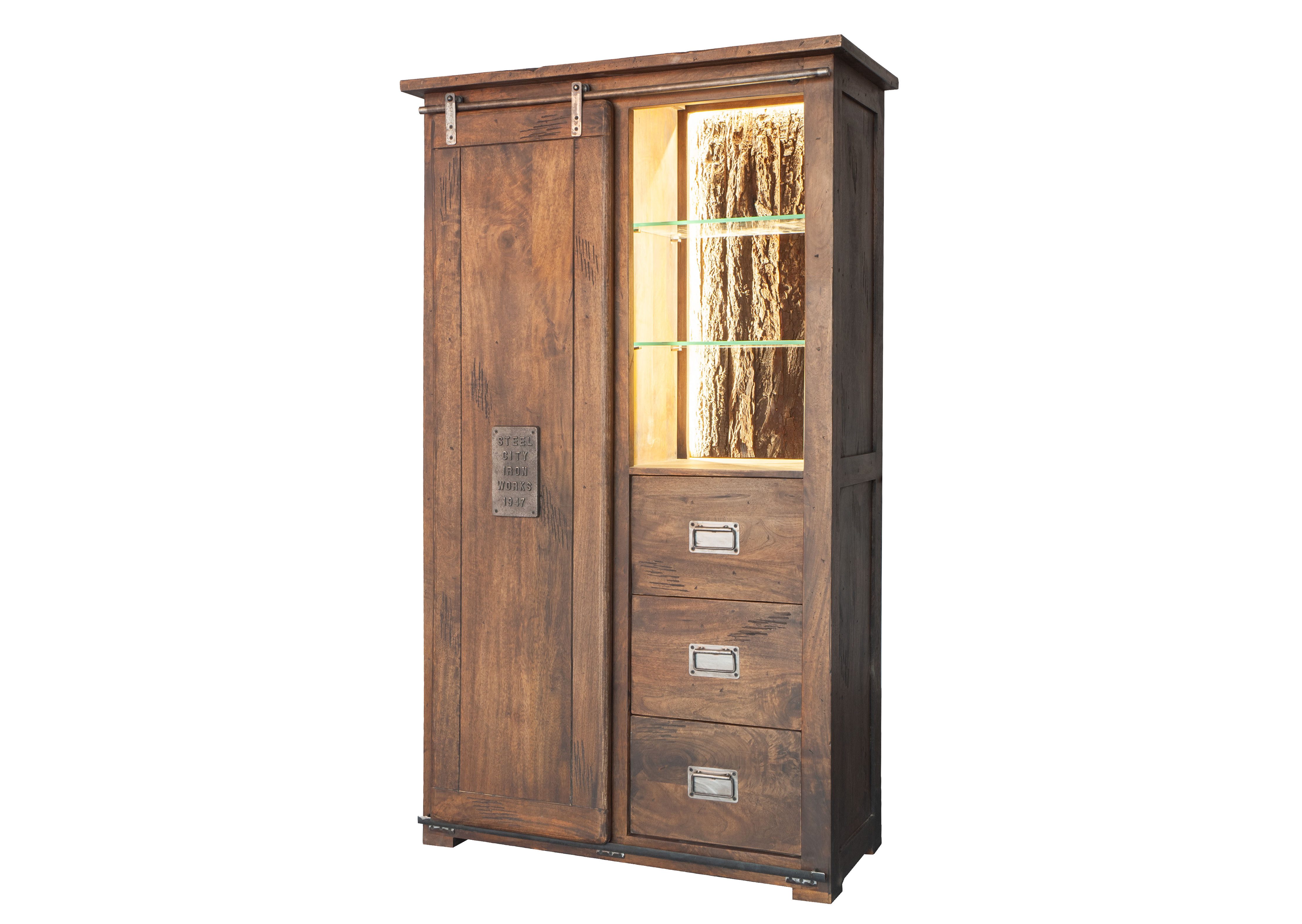 Woodroom Highboard Pali (Mango massiv gewachst dunkelbraun lackiert 100x175 günstig online kaufen