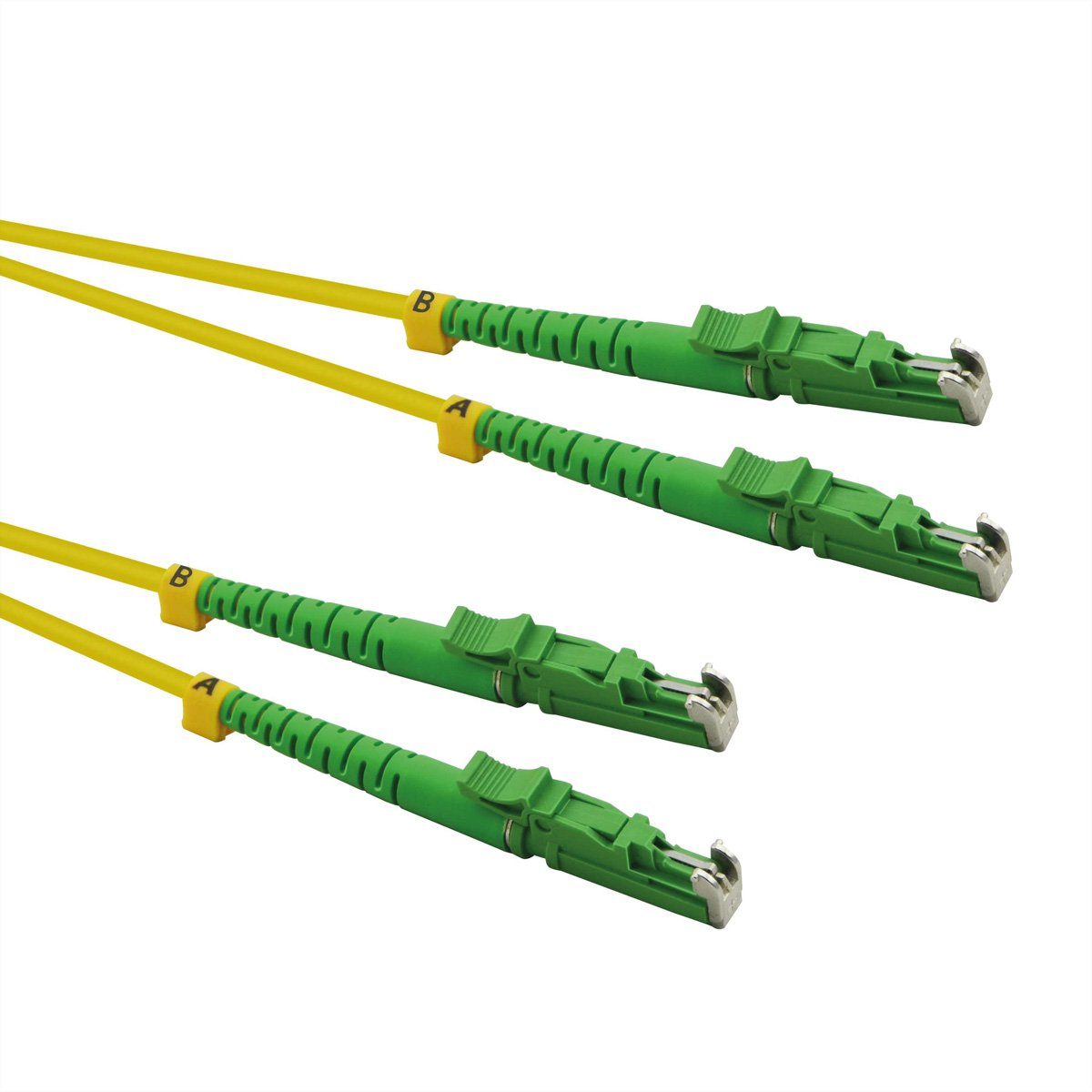 ROLINE LWL-Kabel duplex 9/125µm OS2, LSH/LSH Glasfaserkabel, (50.0 cm), APC Schliff, LSOH