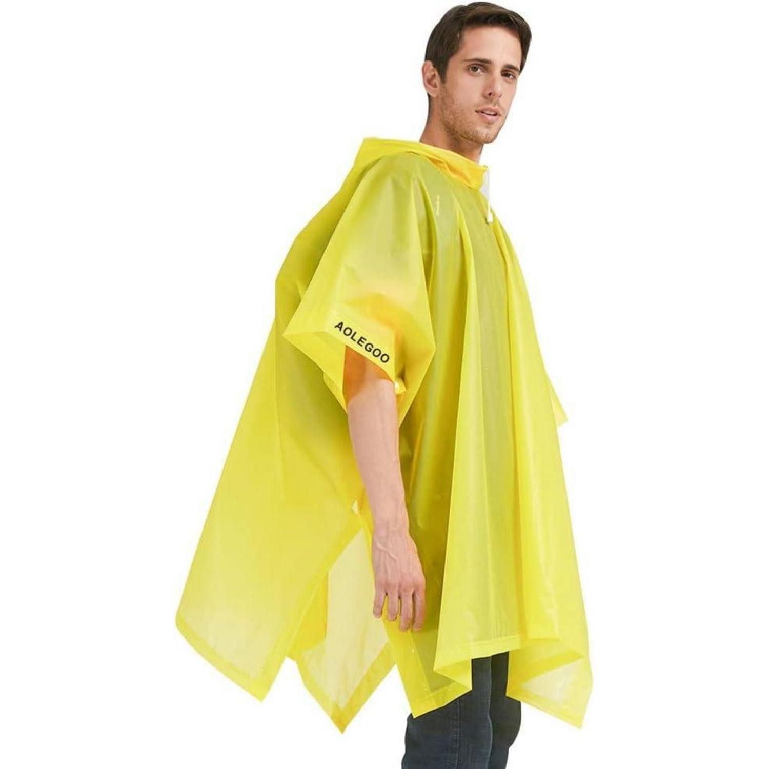 LuxusKollektion Regenponcho Regenponcho Unisex 2 Stück EVA Fahrrad Wandern Einheitsgröße Gelb