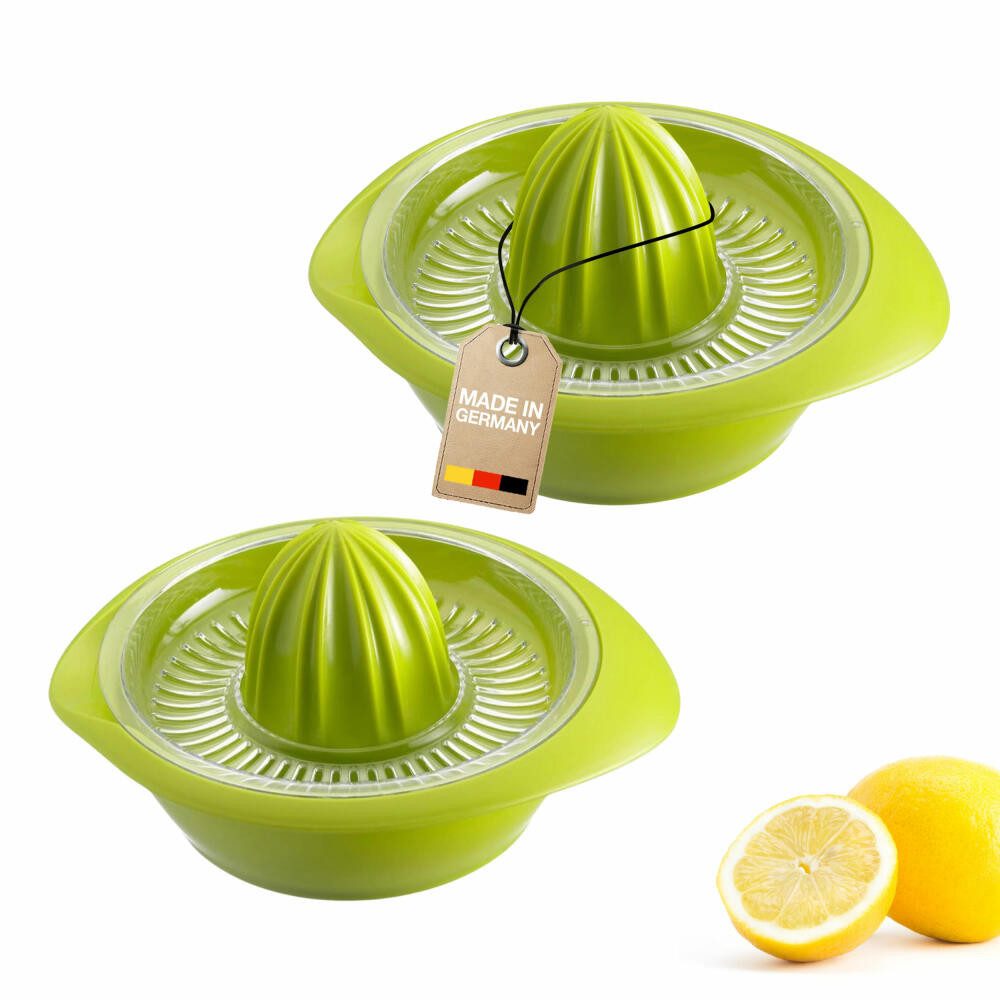 WESTMARK Zitruspresse mit Behälter, Durchmesser: 18,7 cm, Fassungsvermögen: 350 ml, Apfelgrü, Made in Germany, langlebig, spülmaschinengeeignet