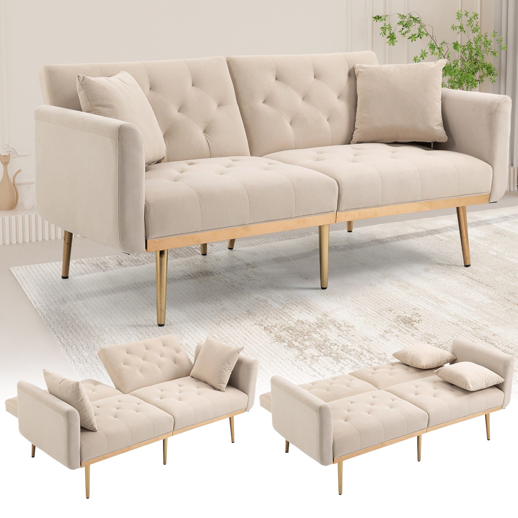 LVHOM 2-Sitzer Klappsofa mit Bettfunktion + günstig online kaufen