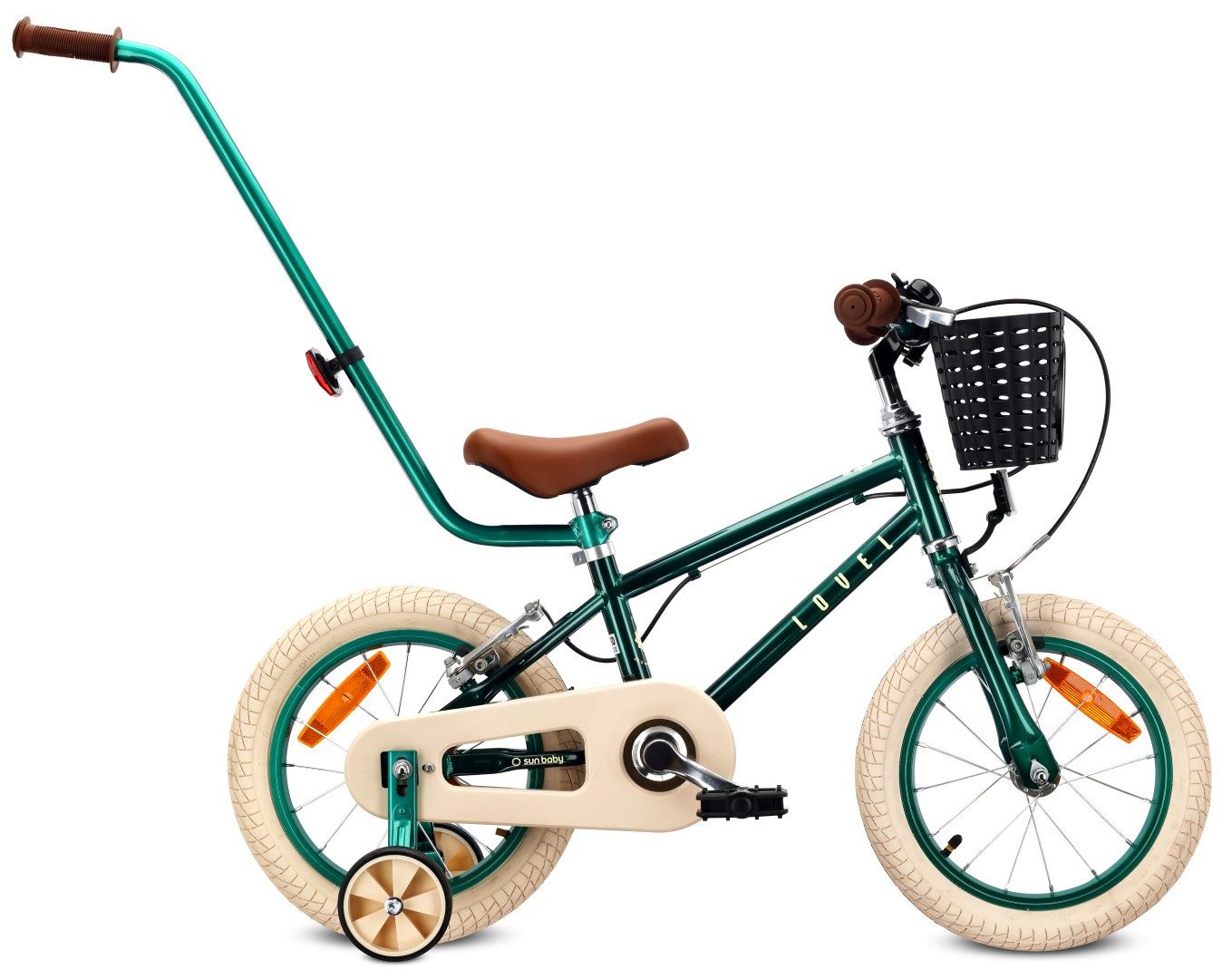 Sun Baby Kinderfahrrad SUN BABY Lovel 14 Zoll mit Schubstange - Grün