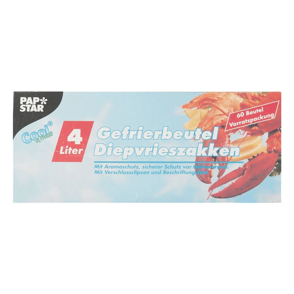 PAPSTAR Gefrierbeutel QuickSnap, 4 Liter