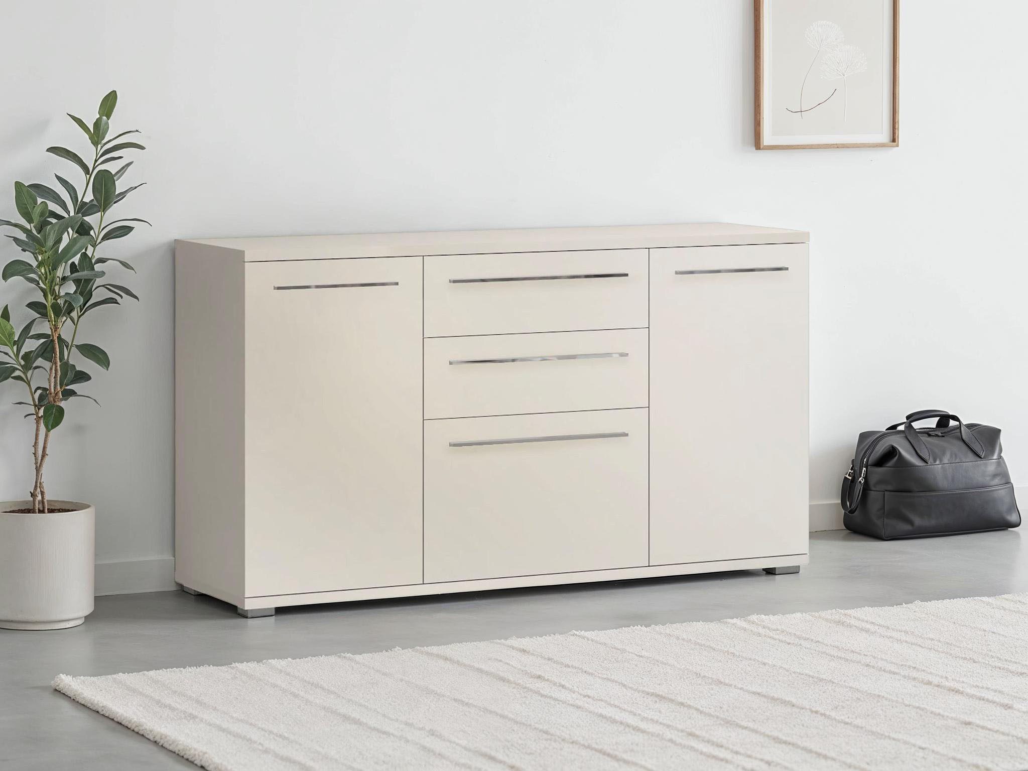 Places of Style Kommode Piano (H/B/T): 64,6/180/45,2cm), UV lackiert, Soft-Close Funktion