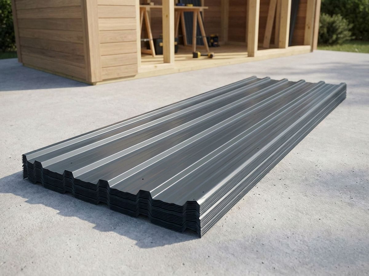 metra-direkt Trapezblech 24er Set Anthrazit - Profilblech, Dachblech, Wandblech 129x45cm, 1290x450x0.25 mm (Set 24-St. 24er-Set) Vorgebohrte Löcher, überlappbar für eine wasserdichte Versiegelung