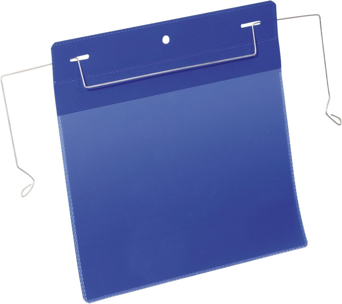Fächermappe Kennzeichnungstasche mit Drahtbügel A5 quer blau VE=50 Stück