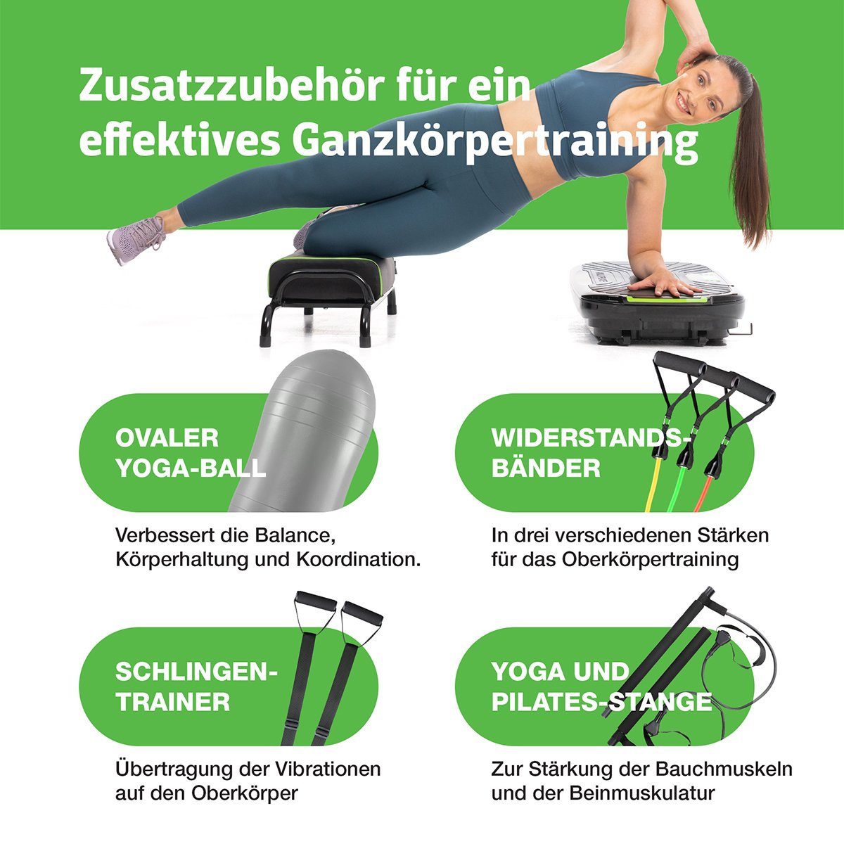 3 tlg), 500,00 + für Zubehör SET, + (2 MP-999 Vibrationsarten Intensitätsstufen, Sitz Ganzkörpertraining W, Donnerberg 32 Sport Vibrationsplatte