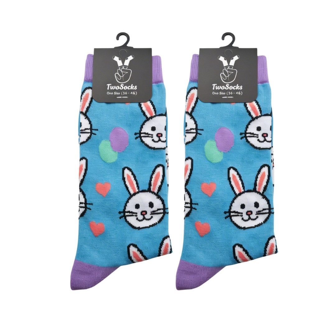 TwoSocks Freizeitsocken Ostersocken Hase lustige Socken Herren & Damen, Einheitsgröße (2 Paar)