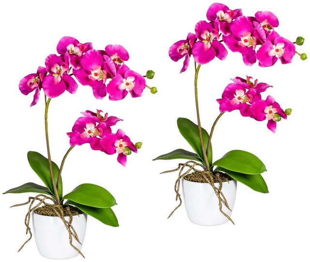 Kunstpflanze »Orchidee Phalaenopsis« Orchidee, Creativ green, Höhe 60 cm, im Keramiktopf-Otto