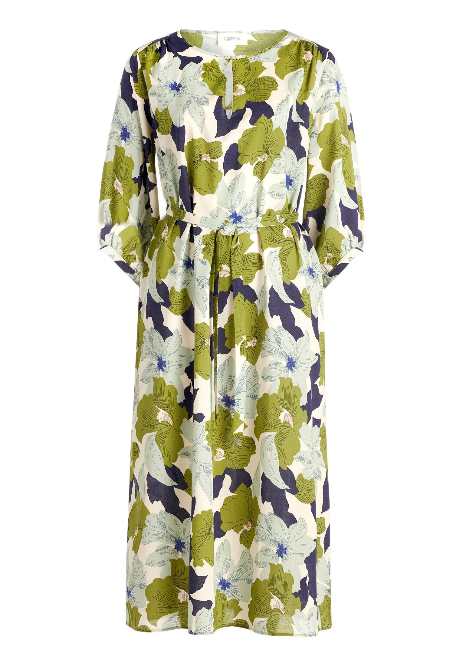 Cartoon Sommerkleid Damen mit Bindegürtel