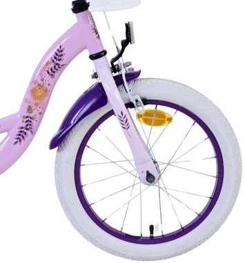 Volare Kinderfahrrad Disney Wish, Lila, 14 Zoll, (1-tlg), Rücktrittbremse, abnehmbare Seitenräder, höhenverstellbarer Sattel