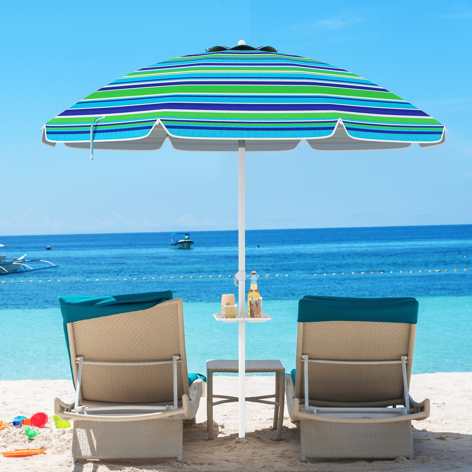 KOMFOTTEU Sonnenschirm Terrassenschirm, Ø 220 cm,Sonnenschutz günstig online kaufen