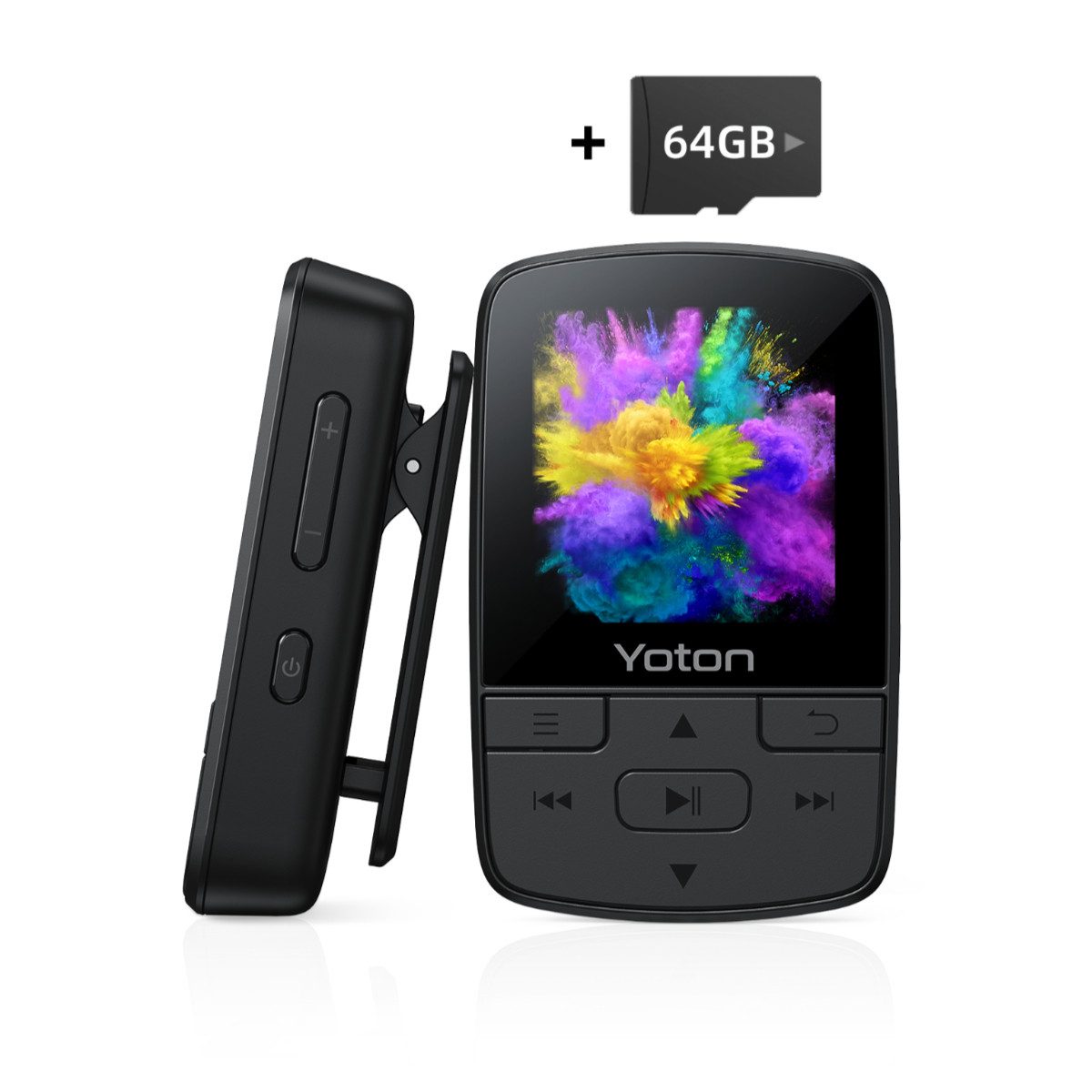 Yoton Мп3-плеер (64 GB, Bluetooth, Sport Musik Player mit FM Radio, Aufnahmen, kopfhörer)