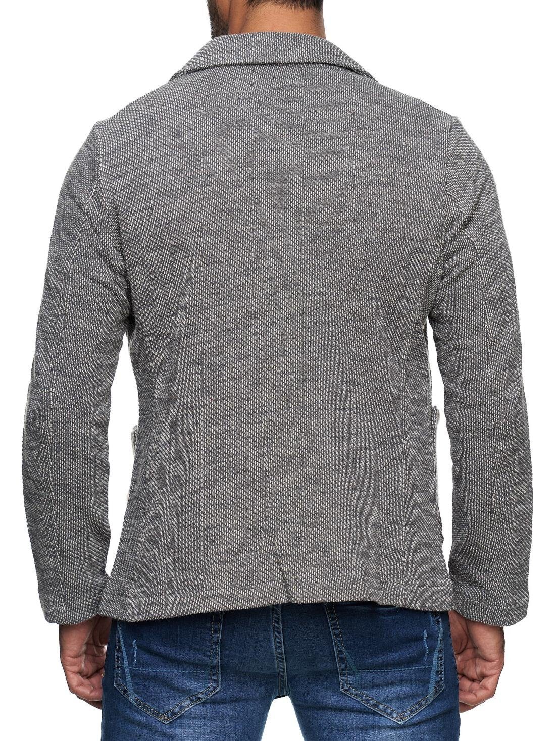 Reslad Stricksakko Reslad Herren Strick Sakko Blazer Strick-Jacke RS-1421 sportliches Stricksakko Sakko Blazer