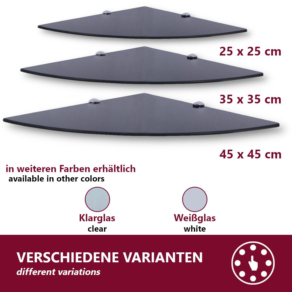 HOOZ Wandregal Eckregal aus Sicherheitsglas mit günstig online kaufen