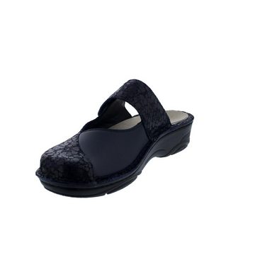 BERKEMANN Heliane Clog, dunkelblau shiny, Leder / Stretch, Wechselfußbett, Weit Clog