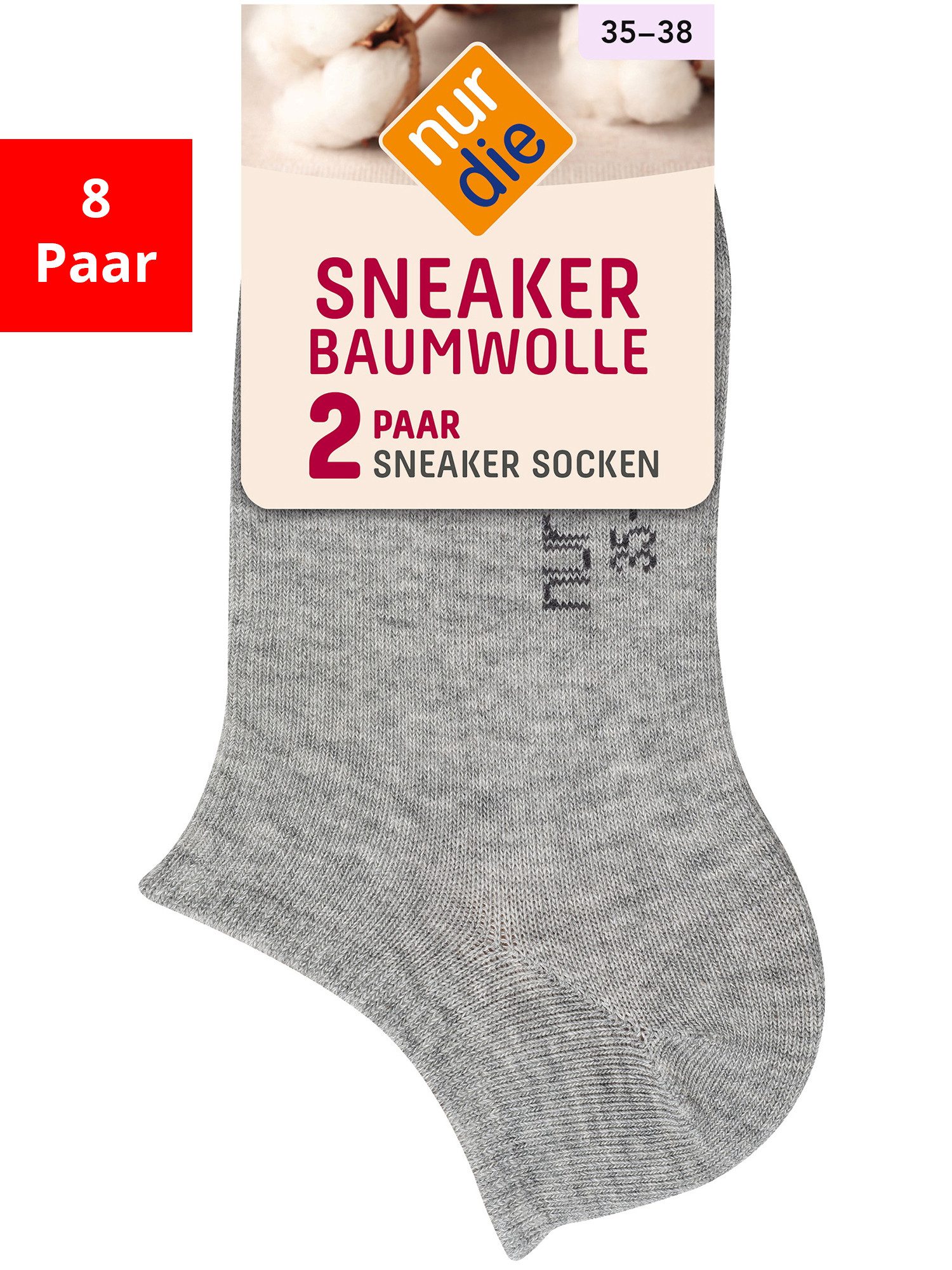 Nur Die Sneakersocken Baumwolle (8-Paar)