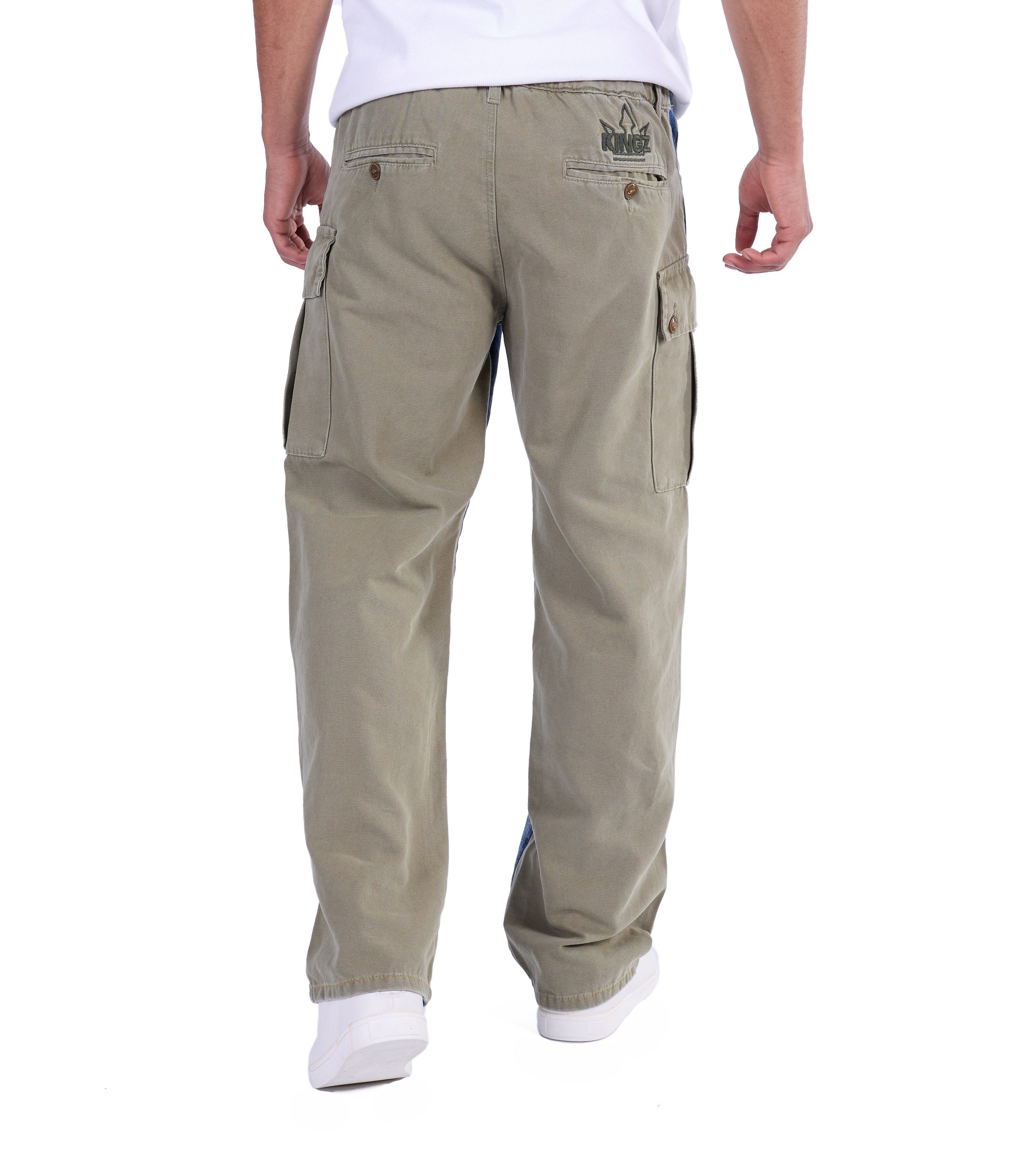 KINGZ Cargohose Baggy Cargohose im Farb-Blocking-Design