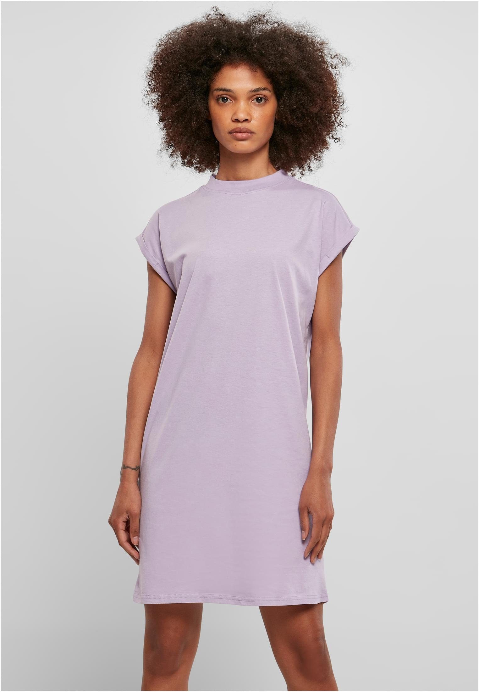 URBAN CLASSICS Jerseykleid Damen Ladies Turtle Extended Shoulder Dress (1-tlg) lilac