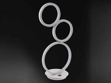 WOFI LED Tischleuchte, Dimmfunktion, LED fest integriert, Warmweiß, groß, dimmbar, ausgefallene Ring-Lampe Fensterbank, Weiß, Höhe 44,5cm