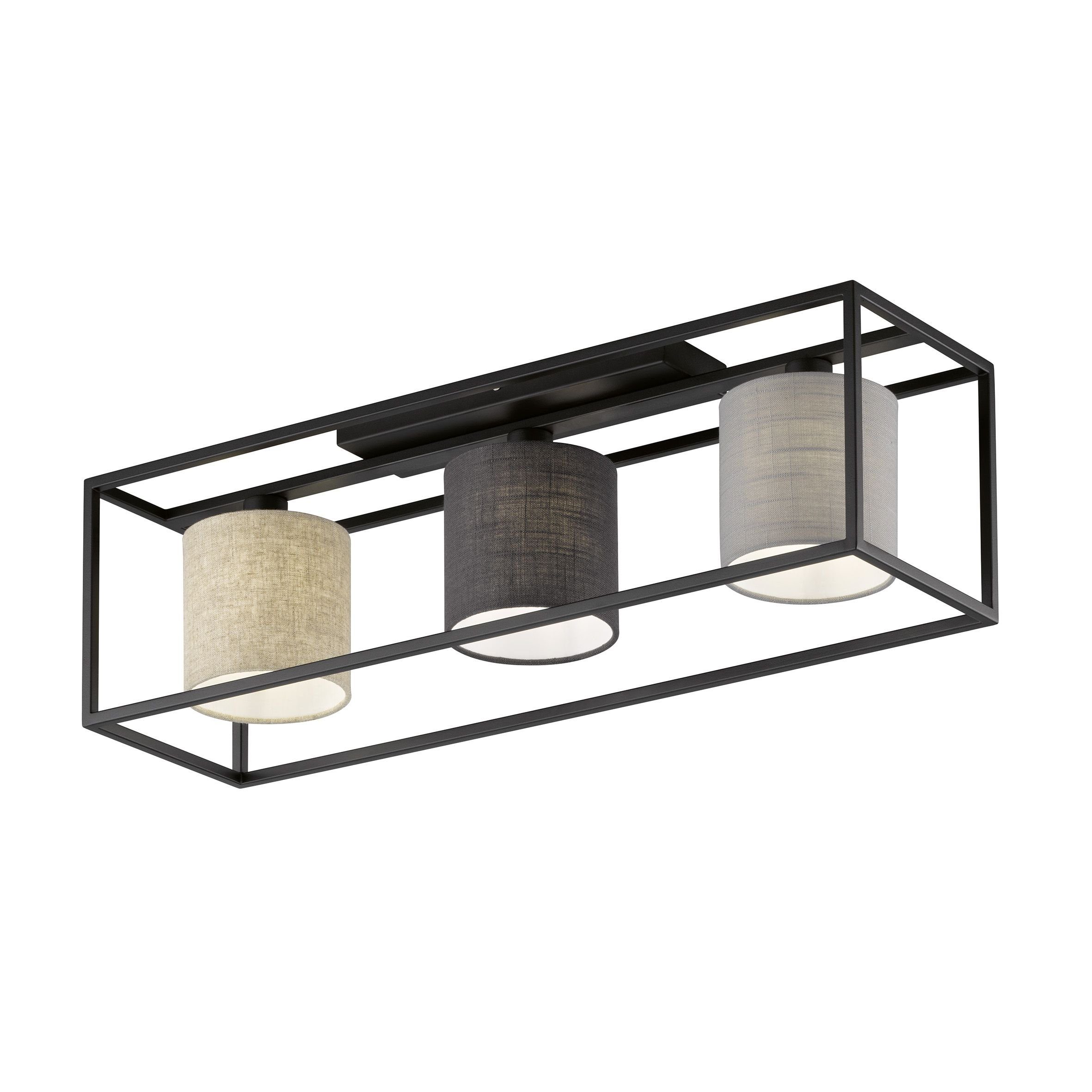 FISCHER & HONSEL Deckenleuchte FISCHER & HONSEL Deckenleuchte ISKO LB 70x20 cm schwarz Deckenlampe