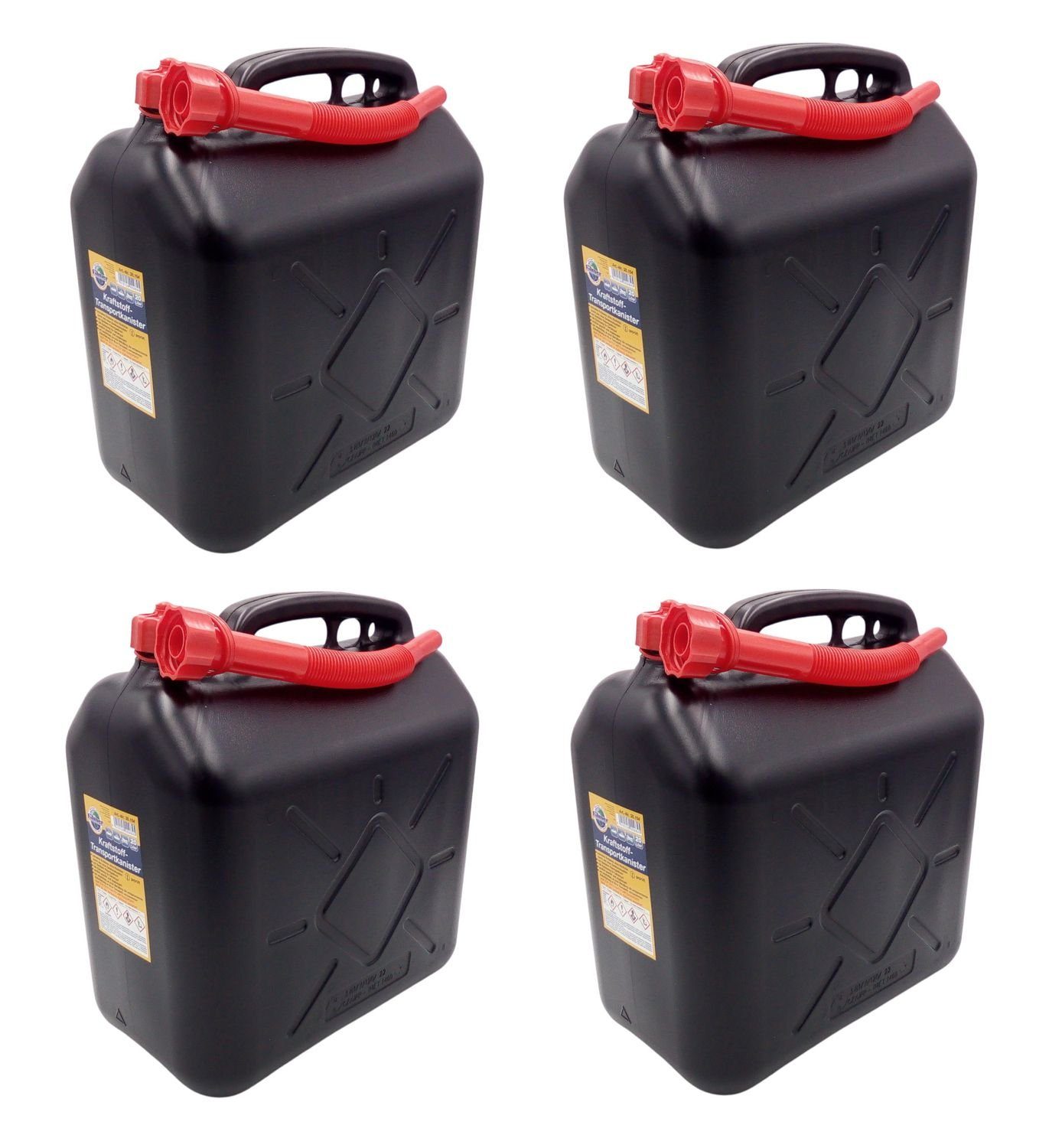 Benzinkanister Reservekanister Kraftstoffkanister 20L schwarz mit Einfüllstutzen  Kanister für Benzin Diesel Kraftstoff Auto Tank Wasserkanister Kraft und  Schmierstoffe