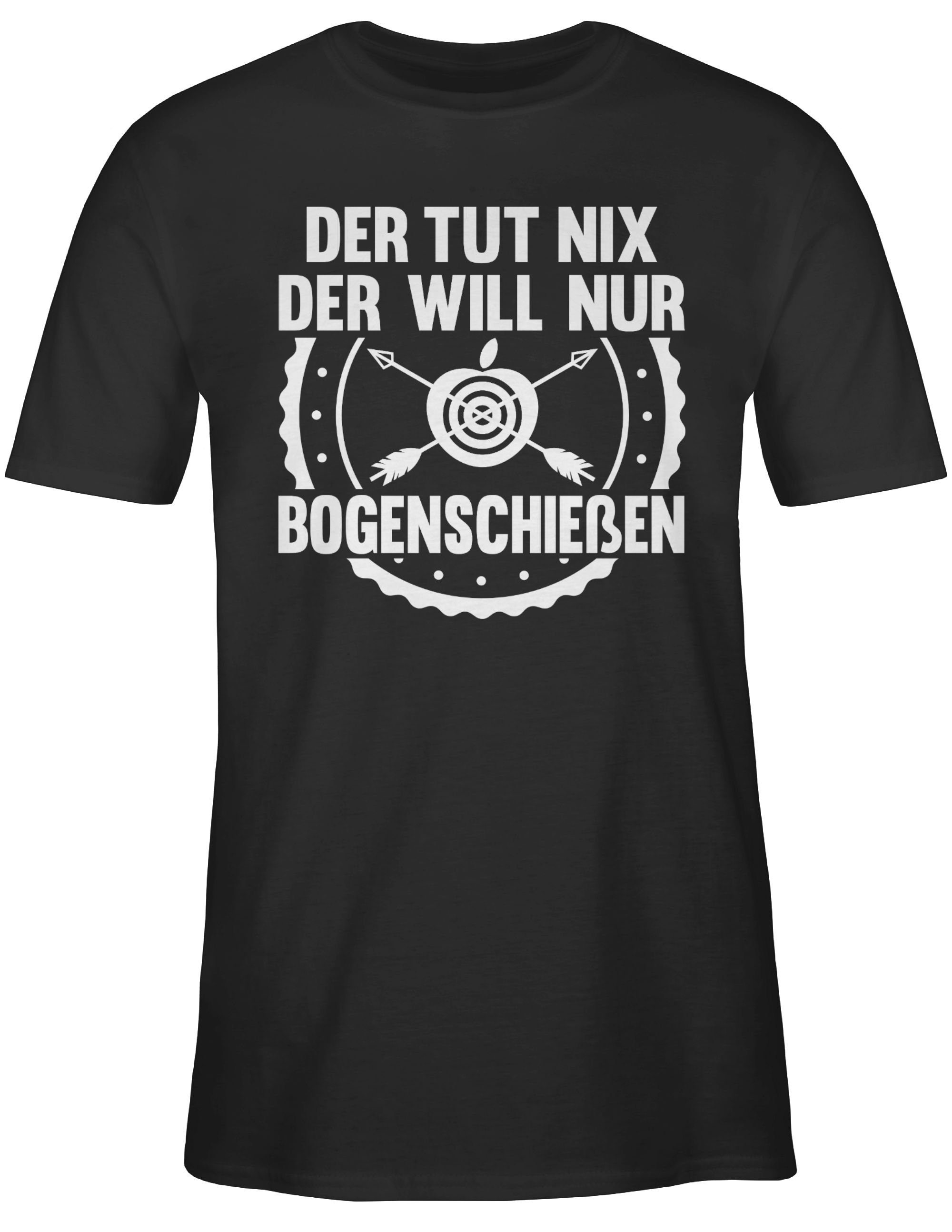 Shirtracer T-Shirt Der tut nix Statement Schwarz Spruch Sprüche 1 mit Bogenschießen der nur will