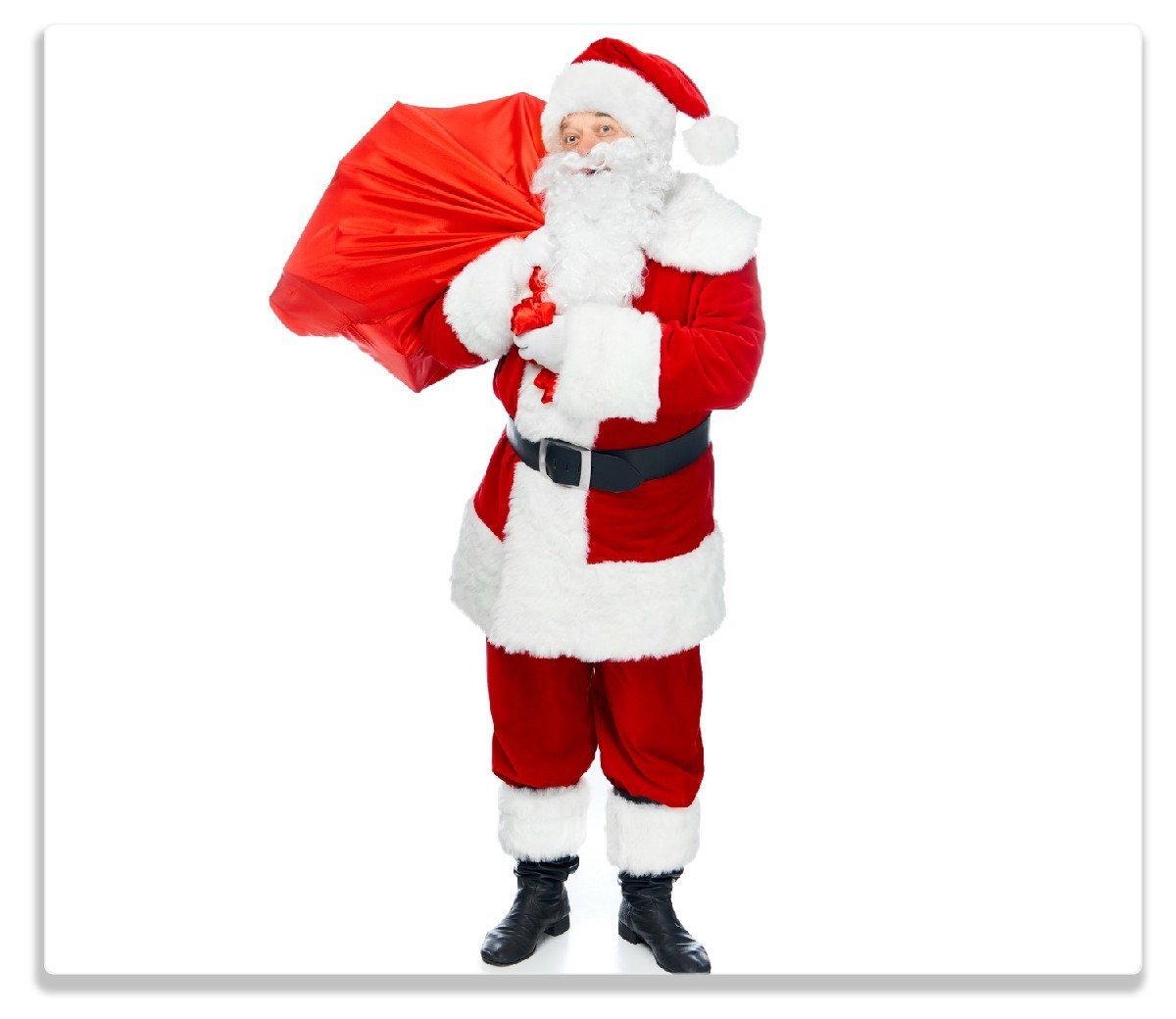 Wallario Herd-Abdeckplatte Weihnachtsmann mit einem Sack voller Geschenke, ESG-Sicherheitsglas, (Glasplatte, 1 tlg., inkl. 5mm Noppen), verschiedene Größen
