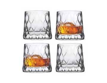 Pasabahce Gläser-Set Leafy 420194, Glas, Set mit 4 Trinkgläsern, ideal für Saft und andere Getränke