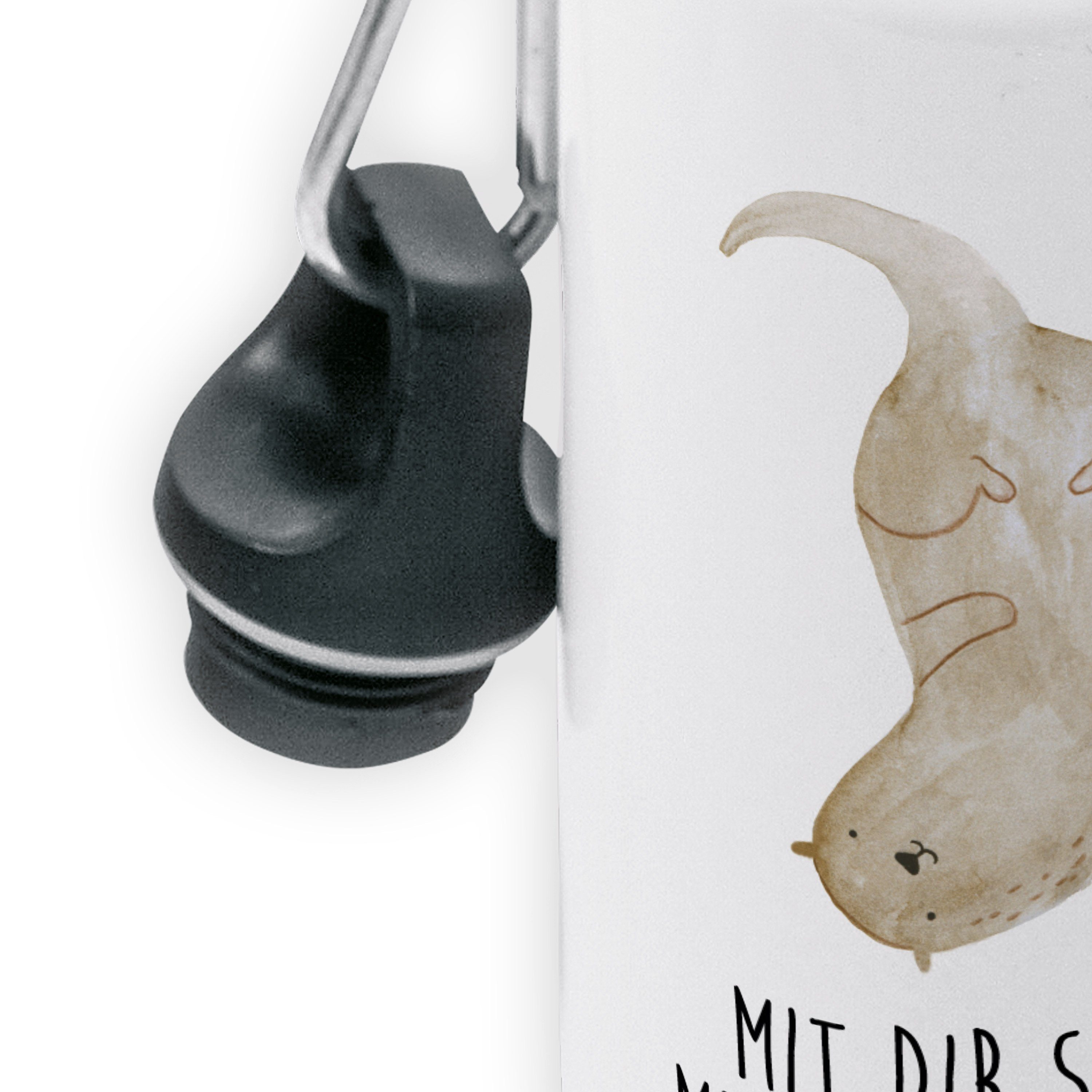 Mr. süß, & Otter - Trinkflasche Kinderflasche, Panda Mädchen, Weiß - Flasch Geschenk, Mrs. kopfüber