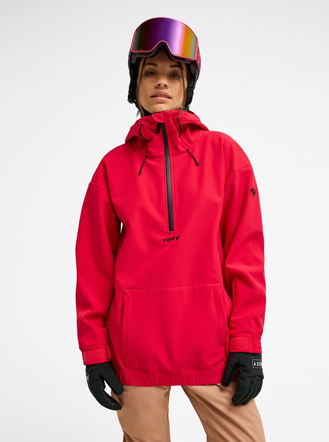 Roxy Skijacke FROSTBLISHORT SLEEVE SOFTSHELL OVERHEAD sportlich, aus Polyester und Elasthan, wasserabweisend, windabweisend
